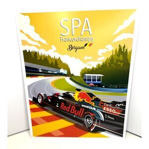 McLaren F1 Wall Art Spa-Francorchamps F1 Red Bull 2021 Racing Poster 13.75"x11"